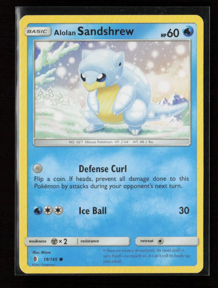 Alolan Sandshrew Common Sm - Guardians Rising 19/145 Lp 1