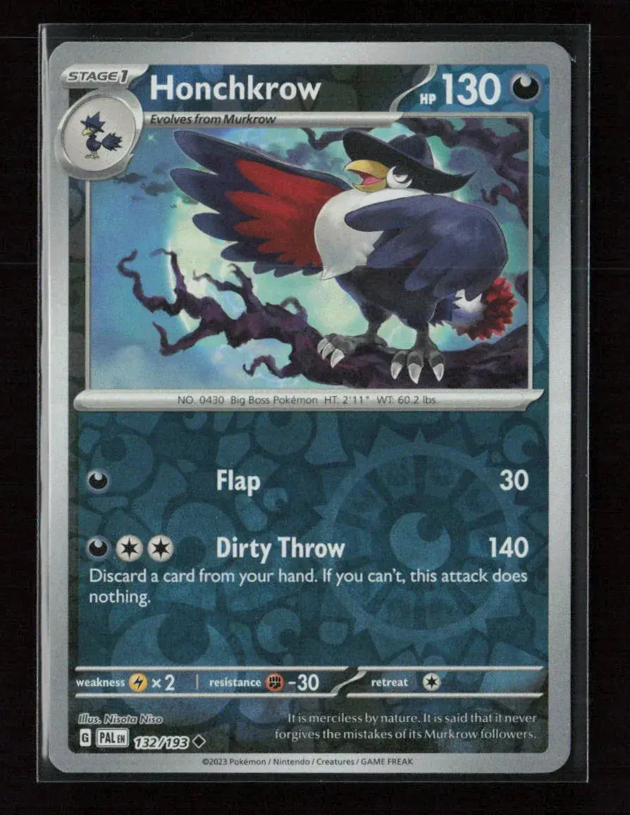 Honchkrow Uncommon Sv02: Paldea Evolved 132/193 Nm 1