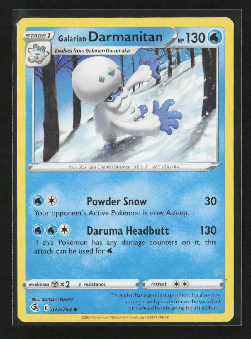 Galarian Darmanitan Uncommon Swsh08: Fusion Strike 072/264 Nm 1