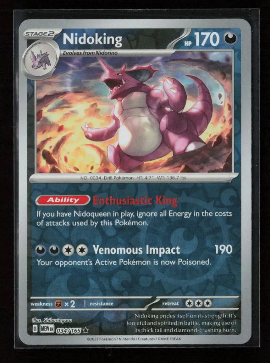 Nidoking - Rare Sv: Scarlet & Violet 151 034/165 Nm 1