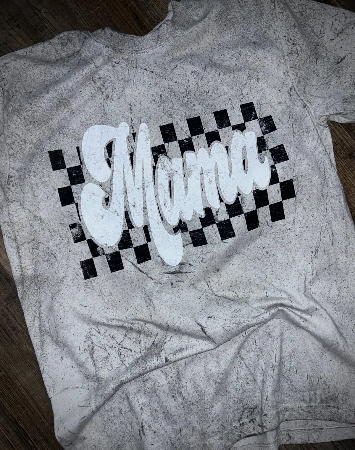 Distressed Checkered Mama 1