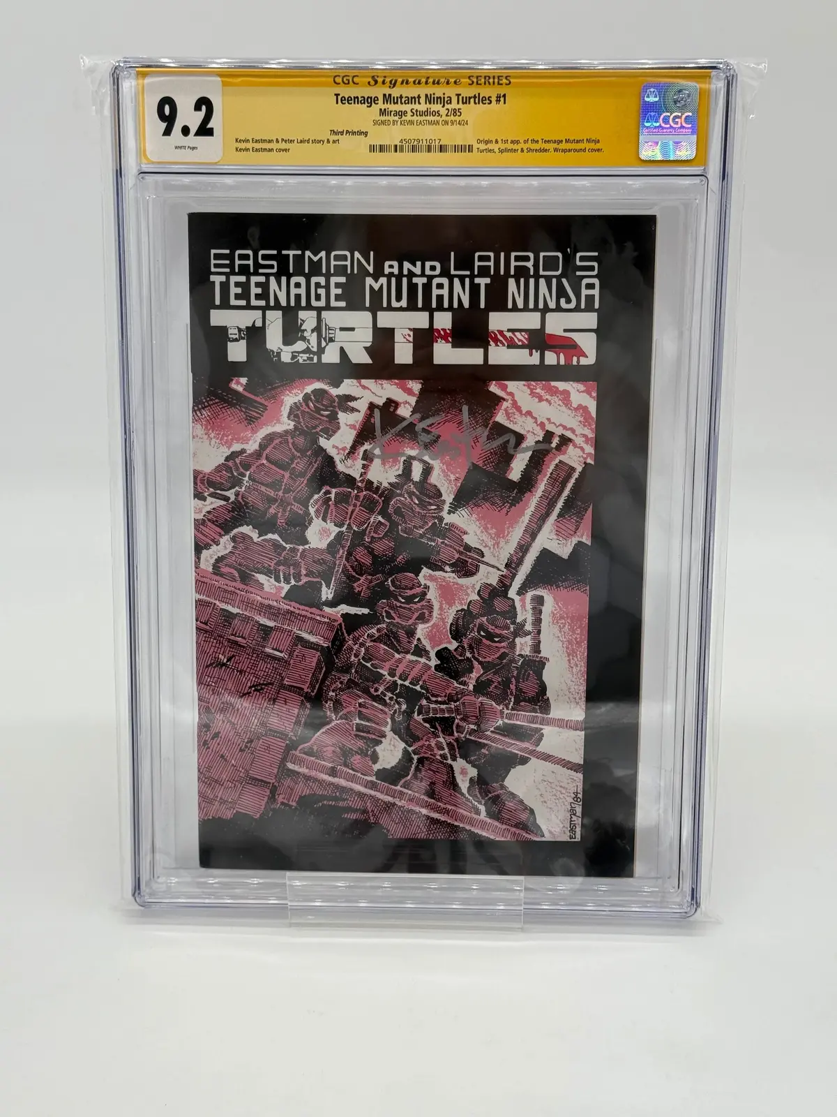 Tmnt #1 Cgc 9.2 - Signed By Kevin Eastman - 1984 Mirage First Print 1