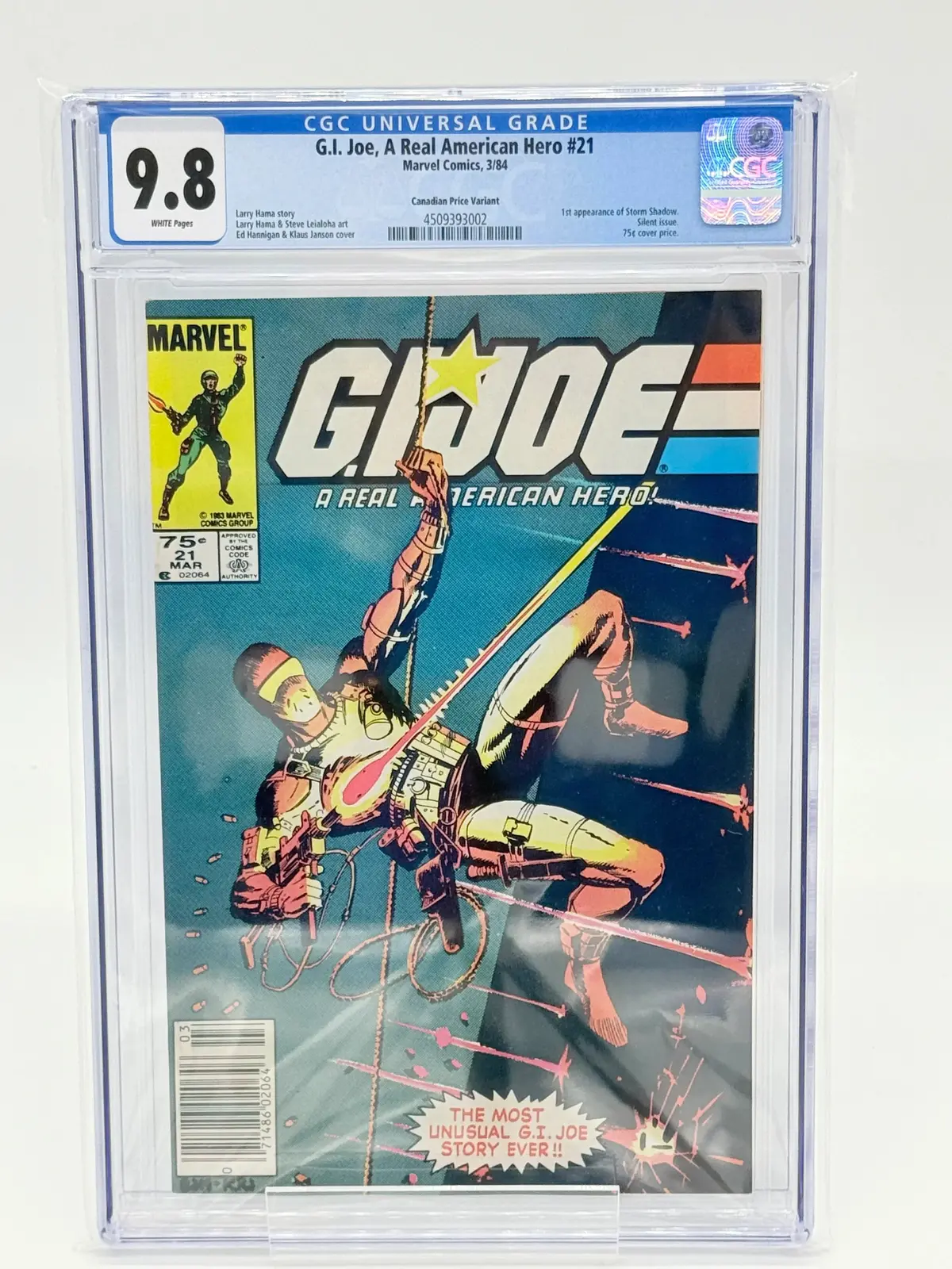 Rare G.I. Joe #21 - Canadian Price Variant - Cgc 9.8 1