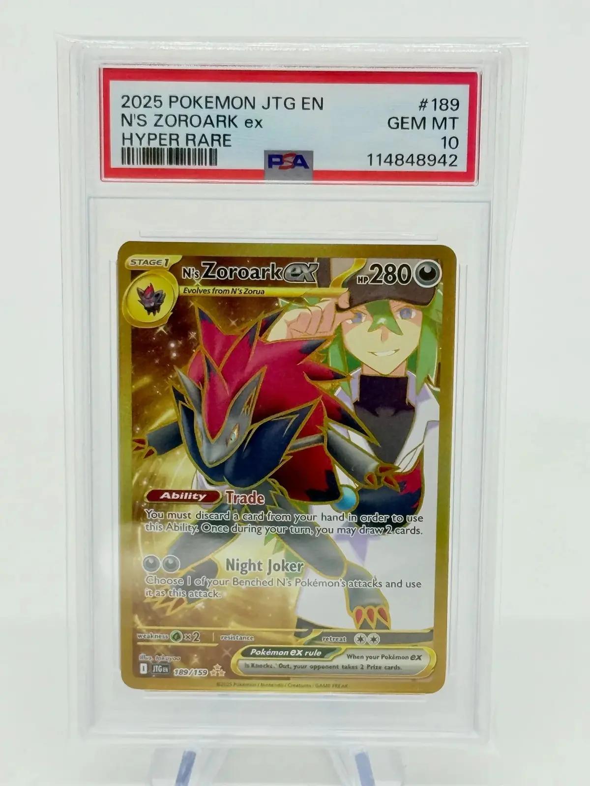 Psa 10 - N's Zoroark Ex #189 1