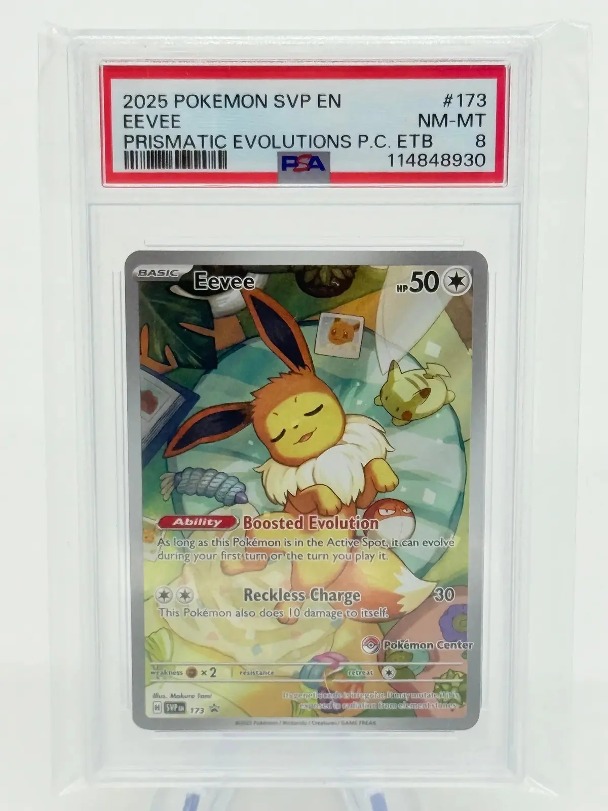 Psa 8 - Eevee #173 Pokemon Center 1