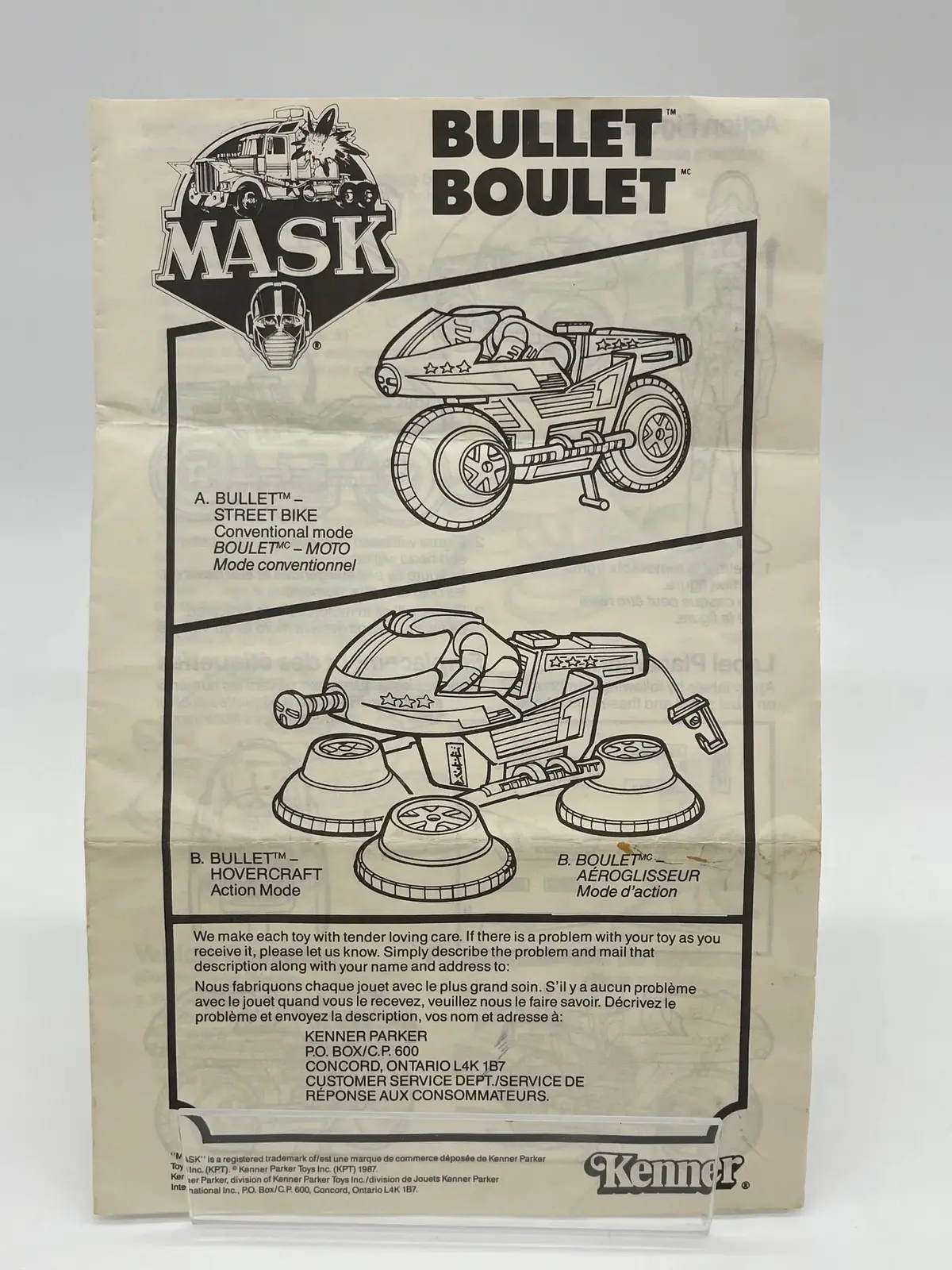 M.A.S.K. Bullet Instructions 1