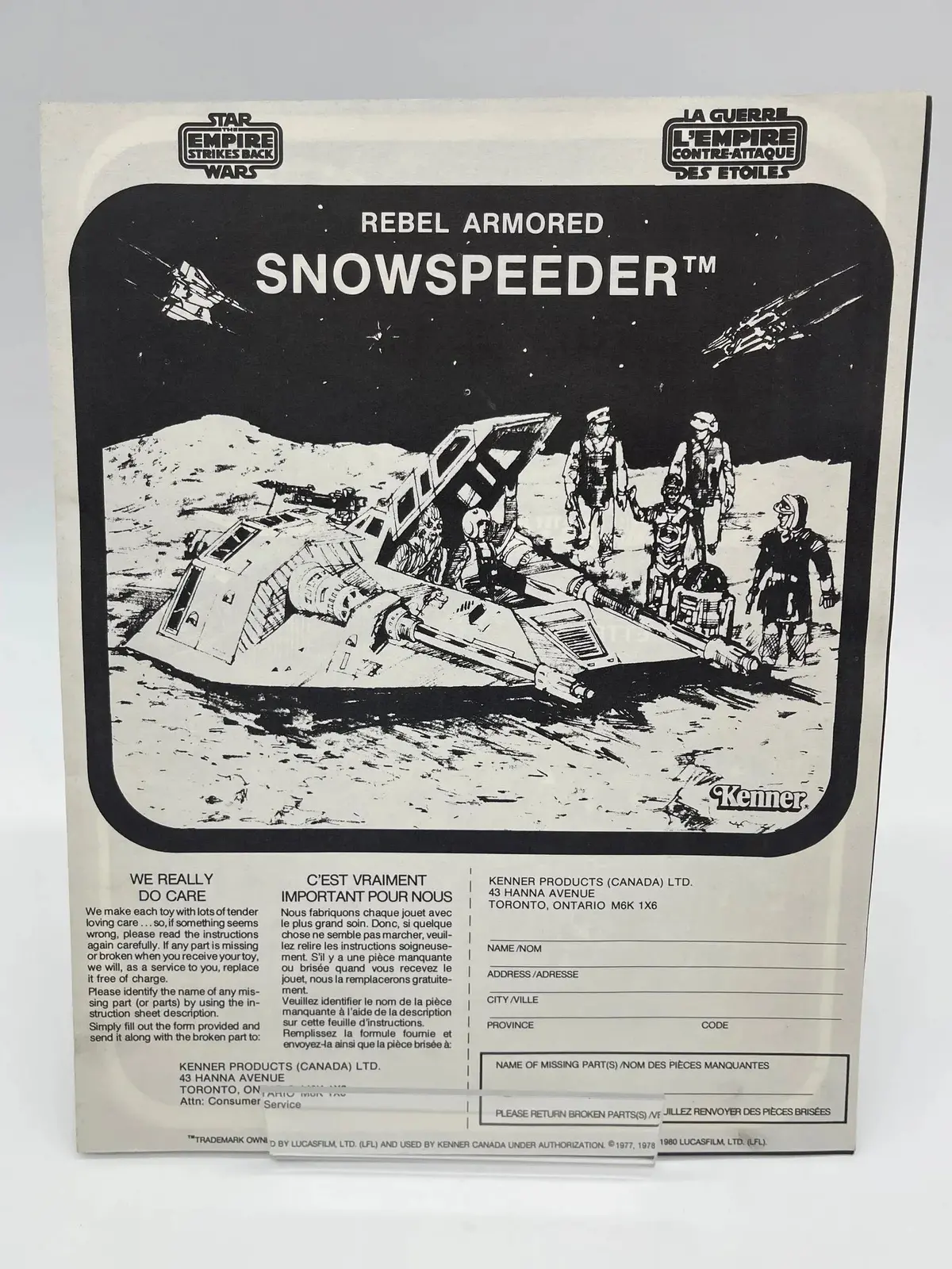 1980 Star Wars Snow Speeder Instructions 1