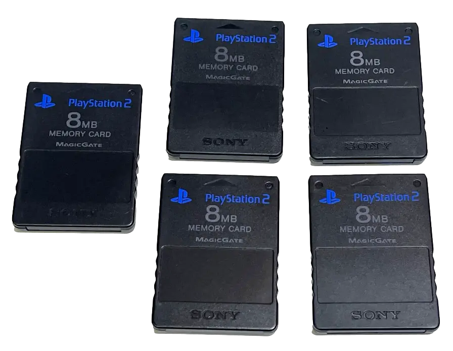 5 X Genuine Playstation 2 Ps2 8Mb Memory Card Sony *Region Free* (Preowned) 1
