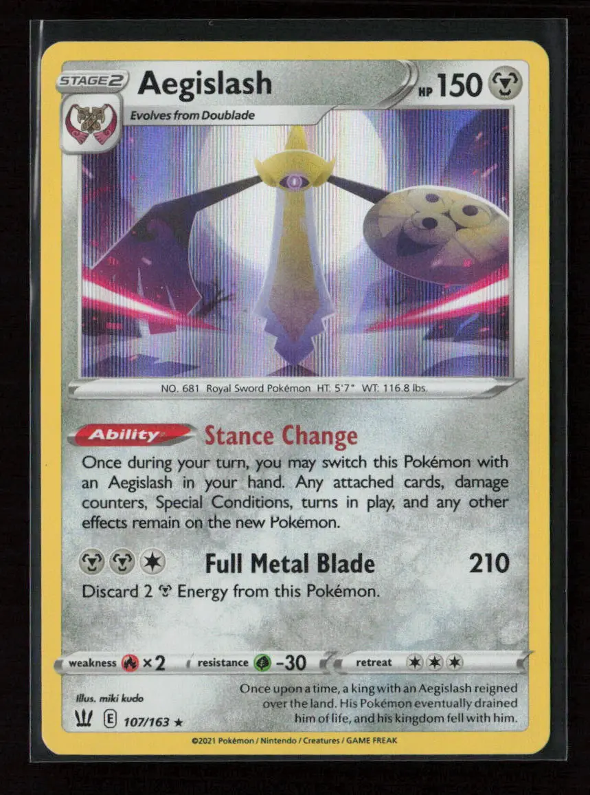 Aegislash (107) Holo Rare Swsh05: Battle Styles 107/163 Nm 1