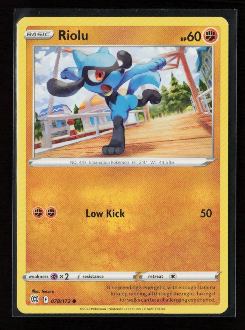 Riolu Common Swsh09: Brilliant Stars 078/172 Lp 1