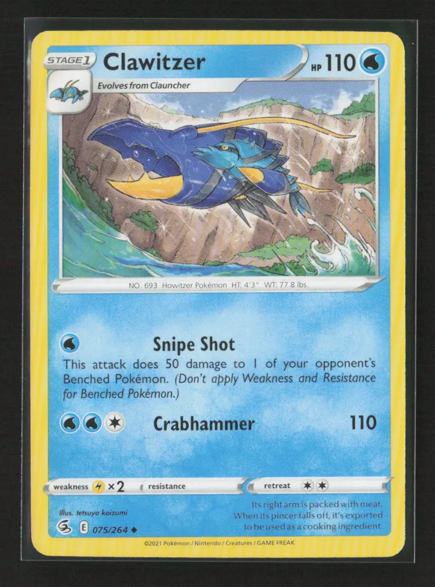 Clawitzer Uncommon Swsh08: Fusion Strike 075/264 Nm 1