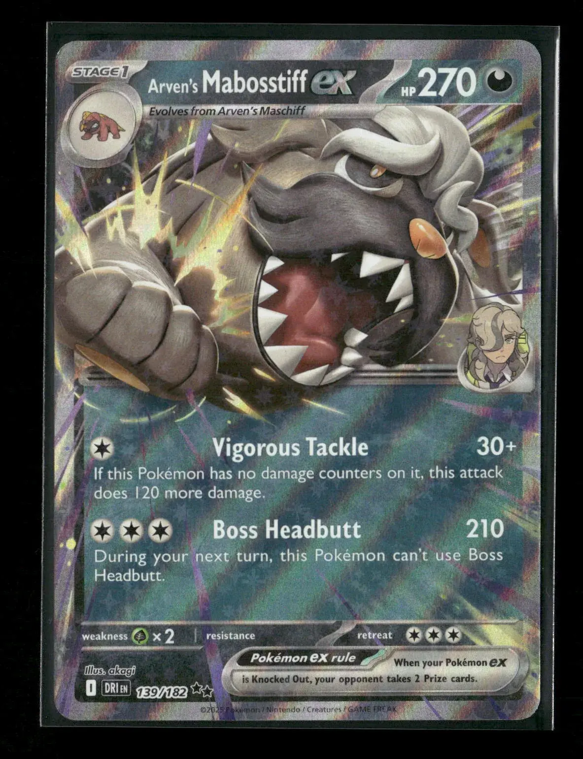 Arven's Mabosstiff Ex - Double Rare Sv10: Destined Rivals 139/182 Nm 1