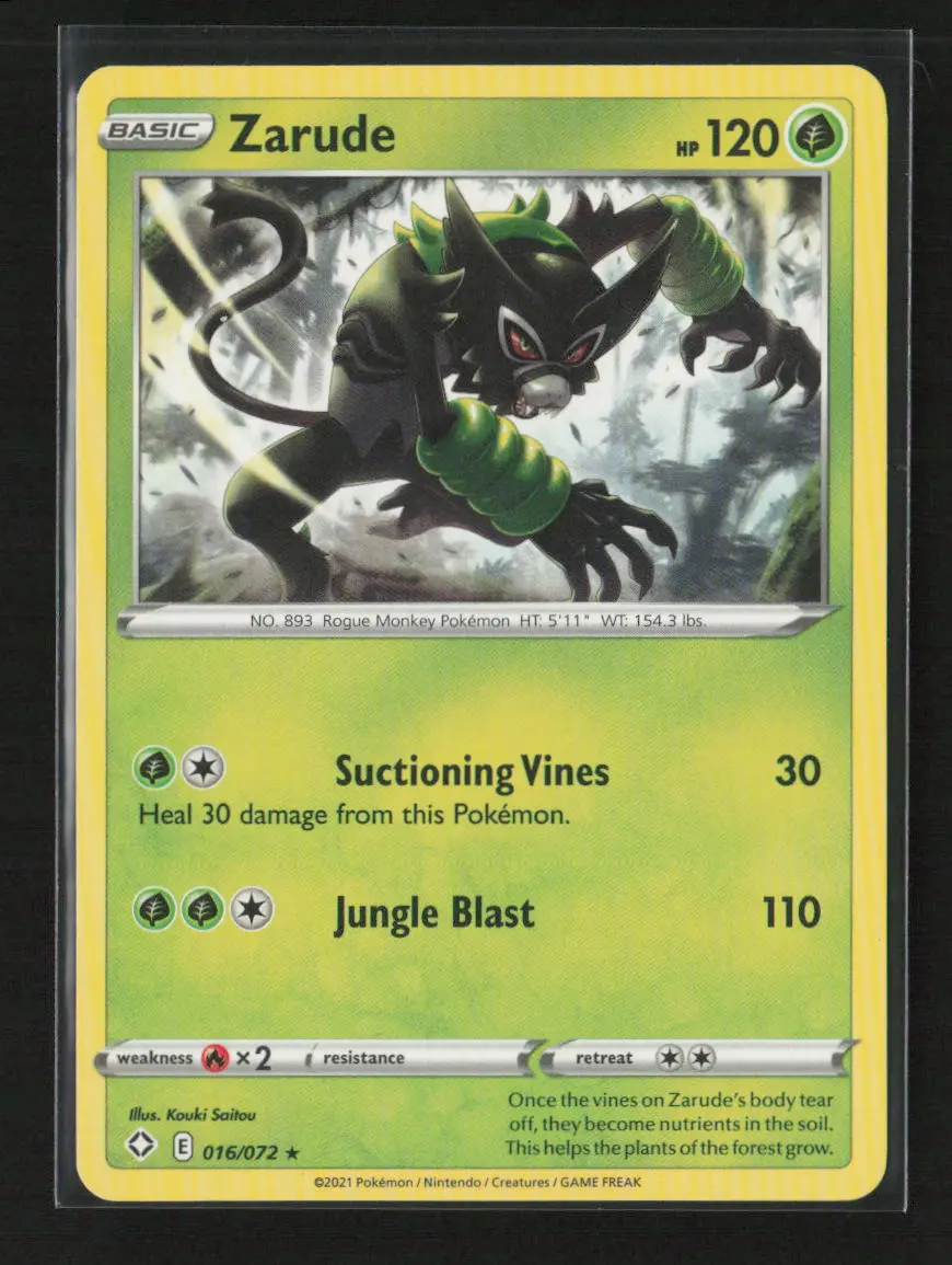 Zarude Rare Shining Fates 016/072 Lp 1
