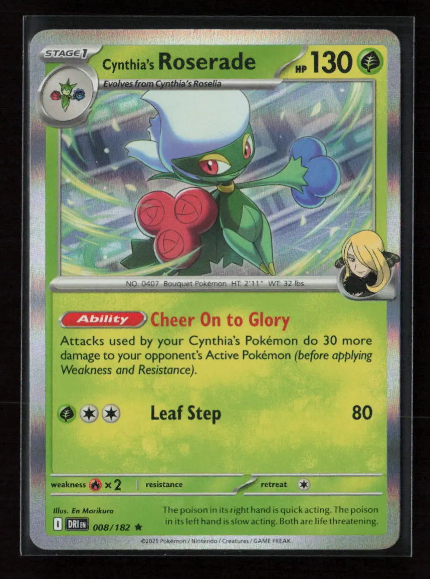 Cynthia's Roserade Rare Sv10: Destined Rivals 008/182 Nm 1