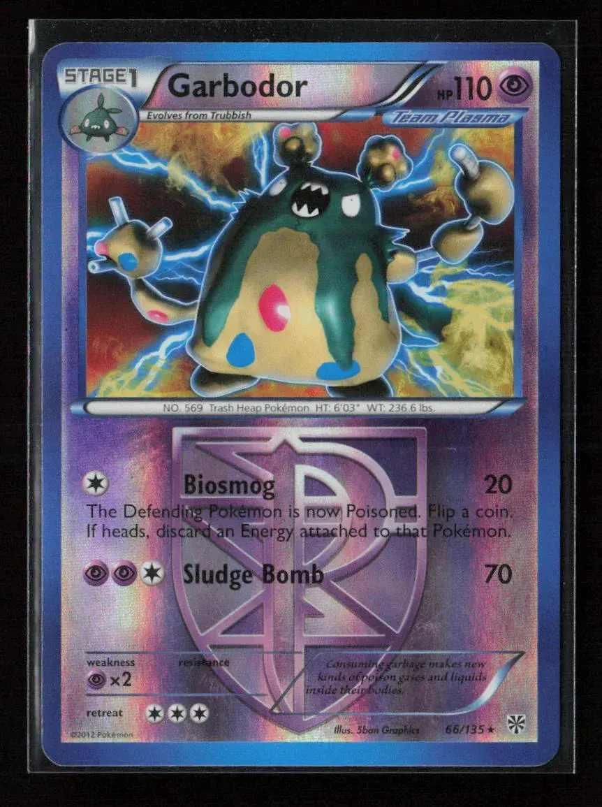 Garbodor (Team Plasma) (66) Holo Rare Plasma Storm 66/135 Lp 1