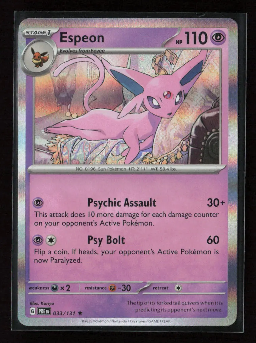 Espeon Rare Sv: Prismatic Evolutions 033/131 Nm 1