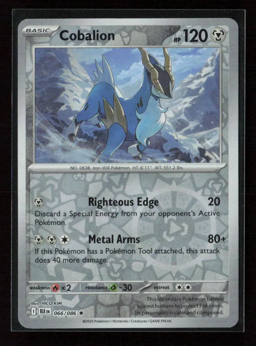 Cobalion Rare Sv: Black Bolt 066/086 Nm 1