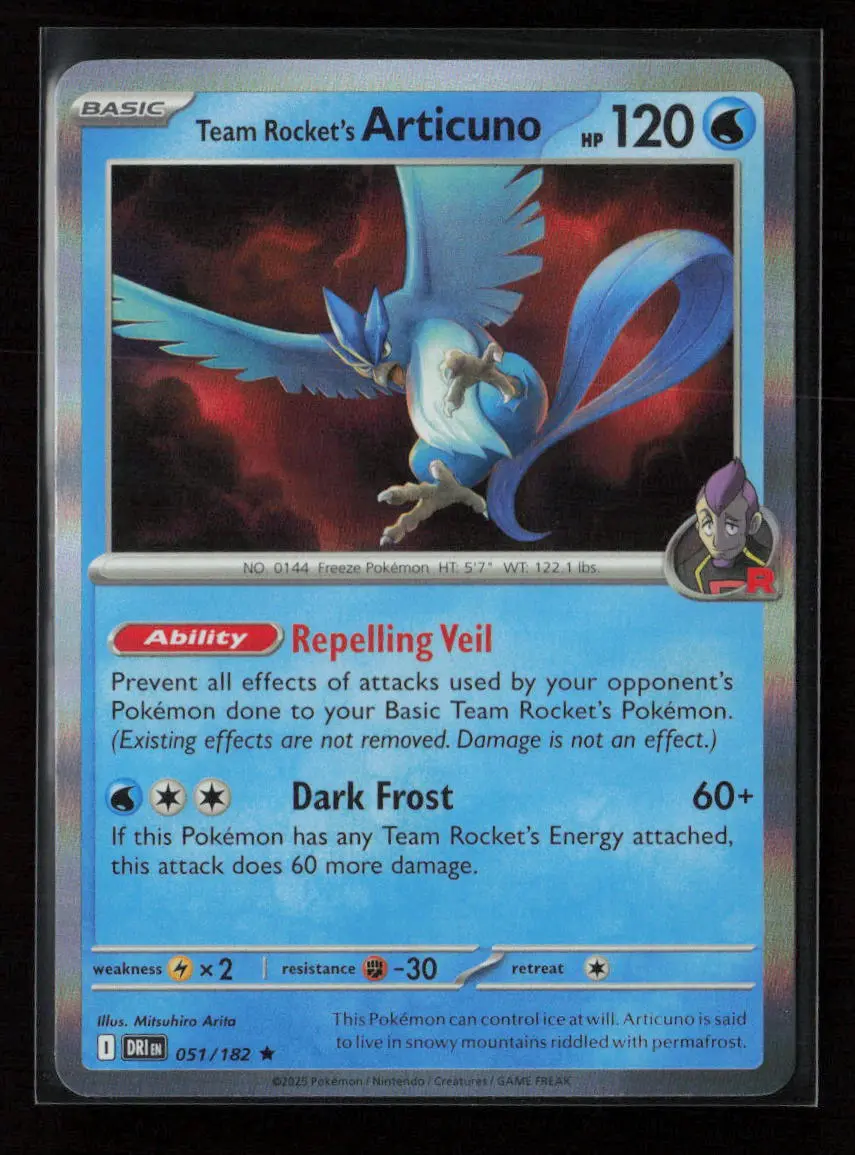 Team Rocket's Articuno Rare Sv10: Destined Rivals 051/182 Nm 1