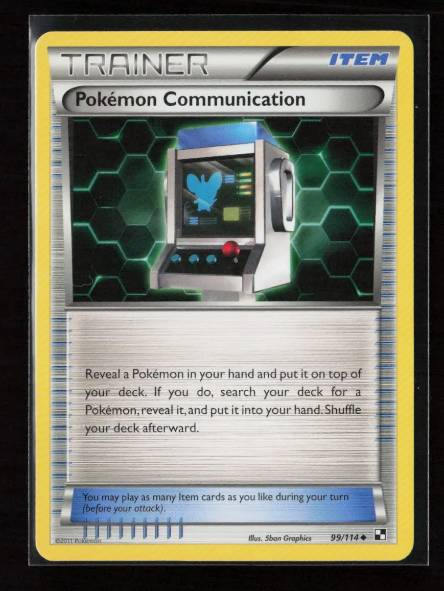 Pokemon Communication Uncommon Black And White 99/114 Nm 1