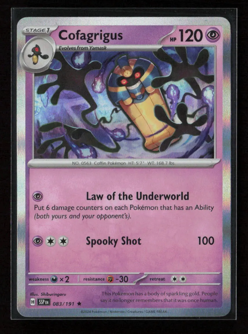 Cofagrigus Rare Sv08: Surging Sparks 083/191 Nm 1