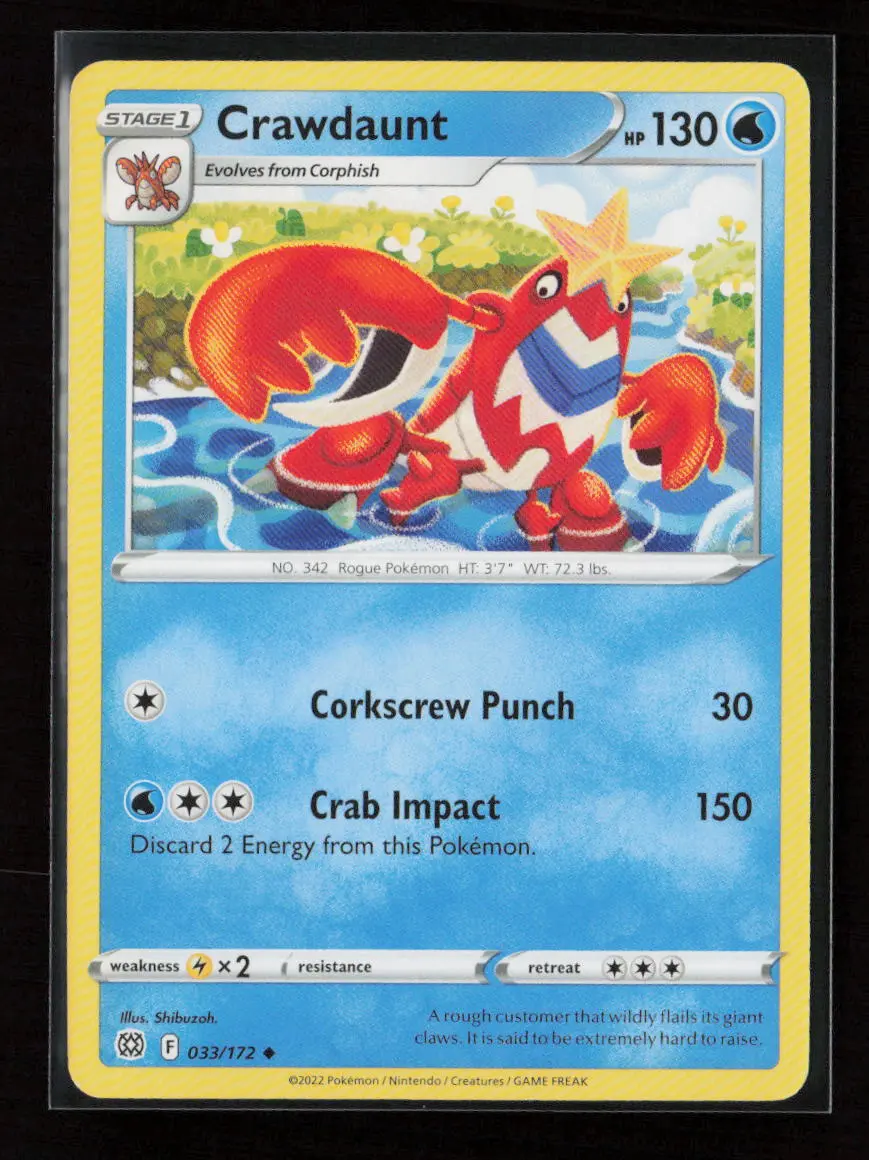 Crawdaunt Uncommon Swsh09: Brilliant Stars 033/172 Nm 1