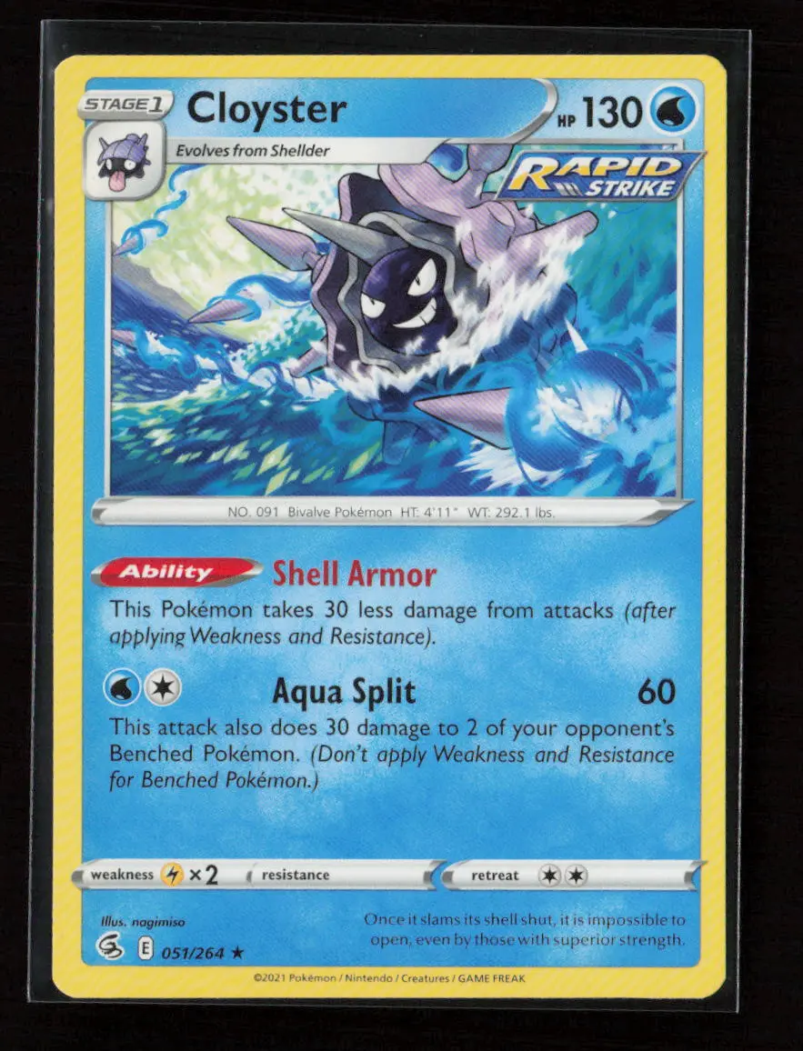 Cloyster Rare Swsh08: Fusion Strike 051/264 Lp 1