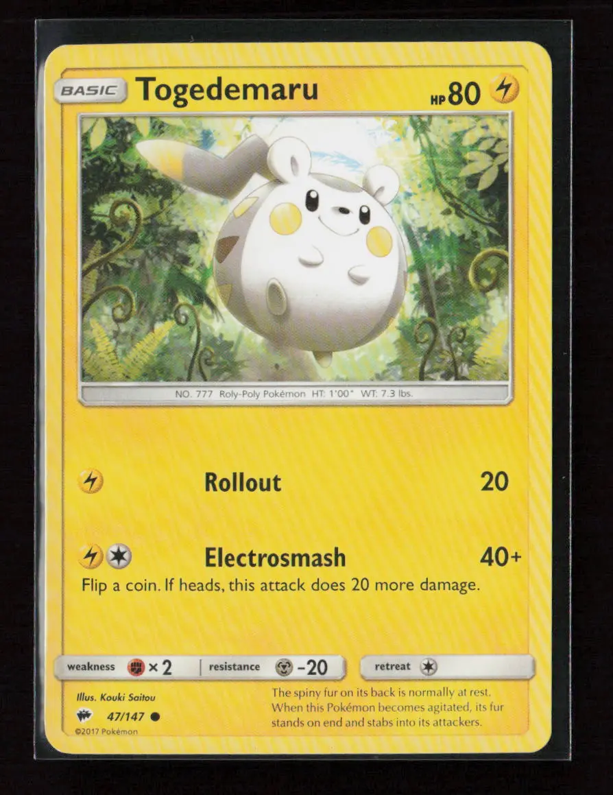 Togedemaru Common Sm - Burning Shadows 47/147 Lp 1