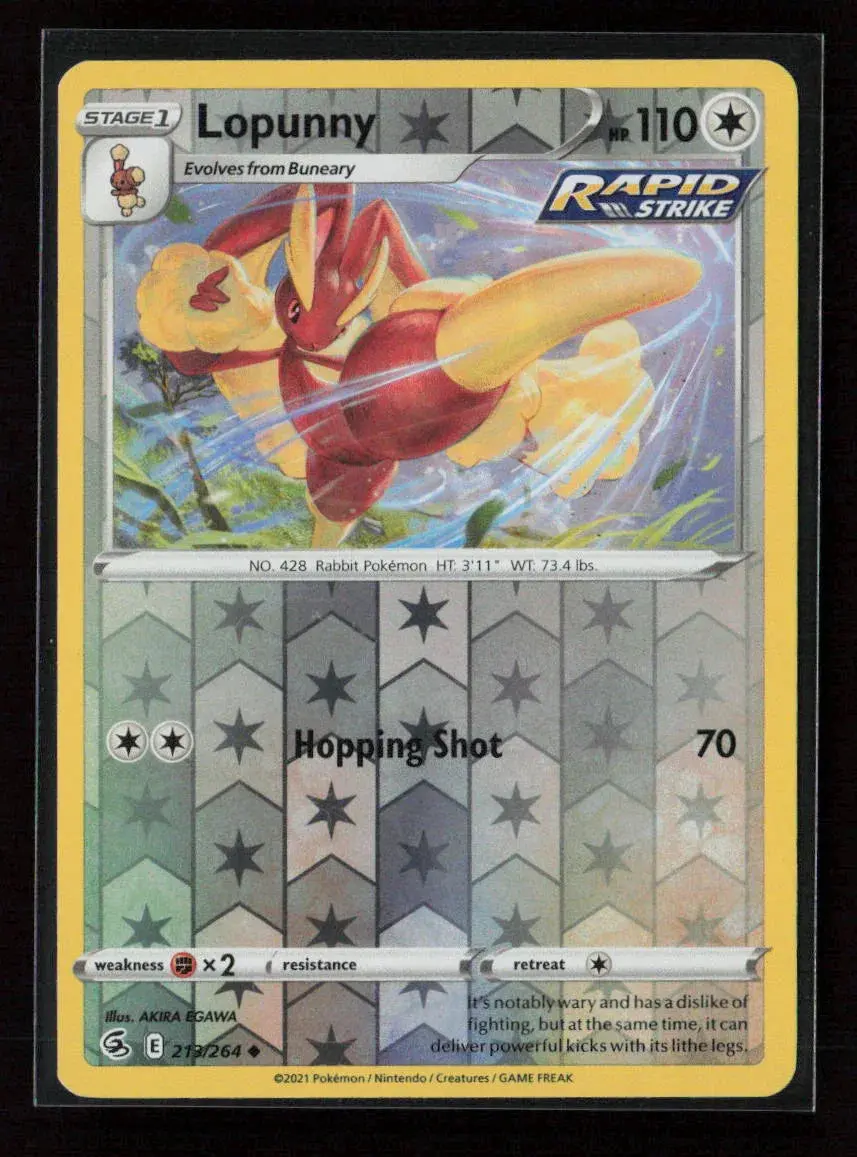 Lopunny Uncommon Swsh08: Fusion Strike 213/264 Lp 1