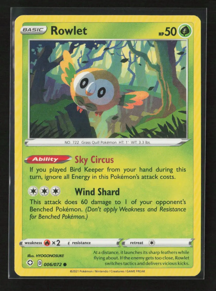 Rowlet Common Shining Fates 006/072 Lp 1