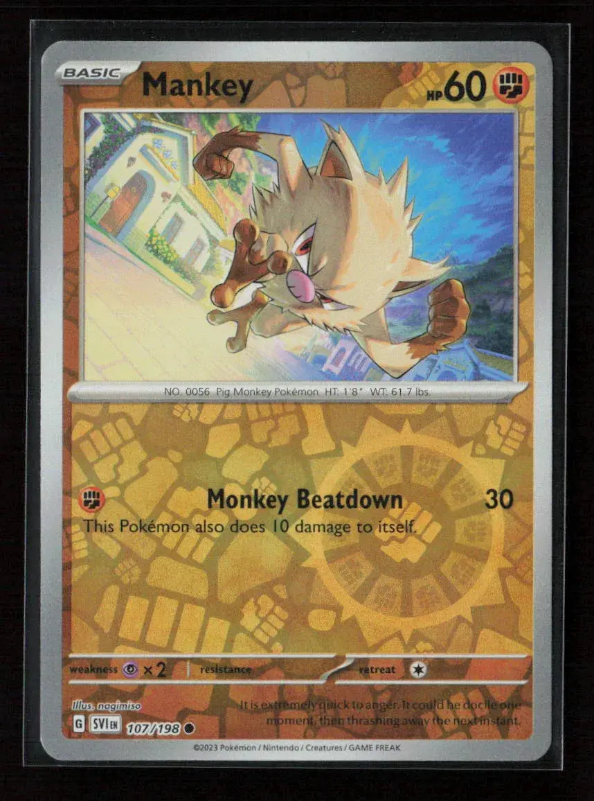 Mankey Common Sv01: Scarlet & Violet Base Set 107/198 Nm 1
