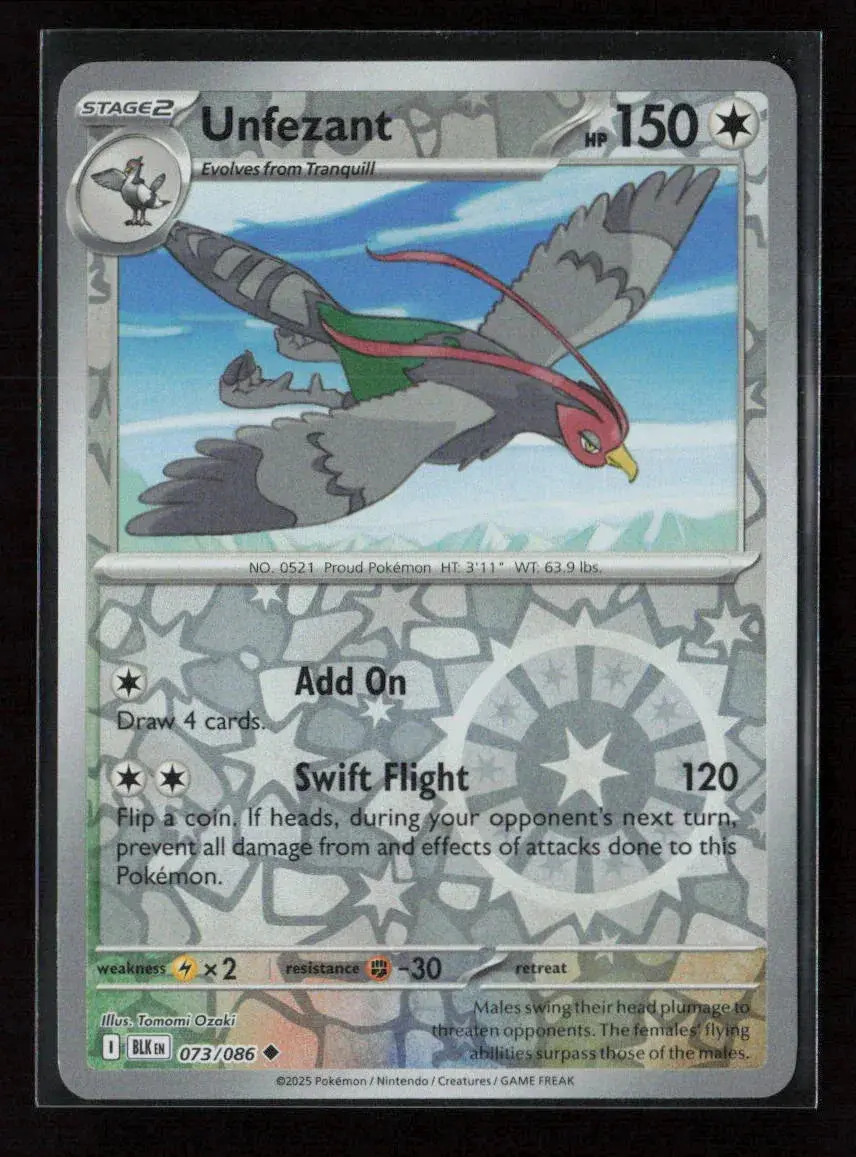 Unfezant Uncommon Sv: Black Bolt 073/086 Nm 1