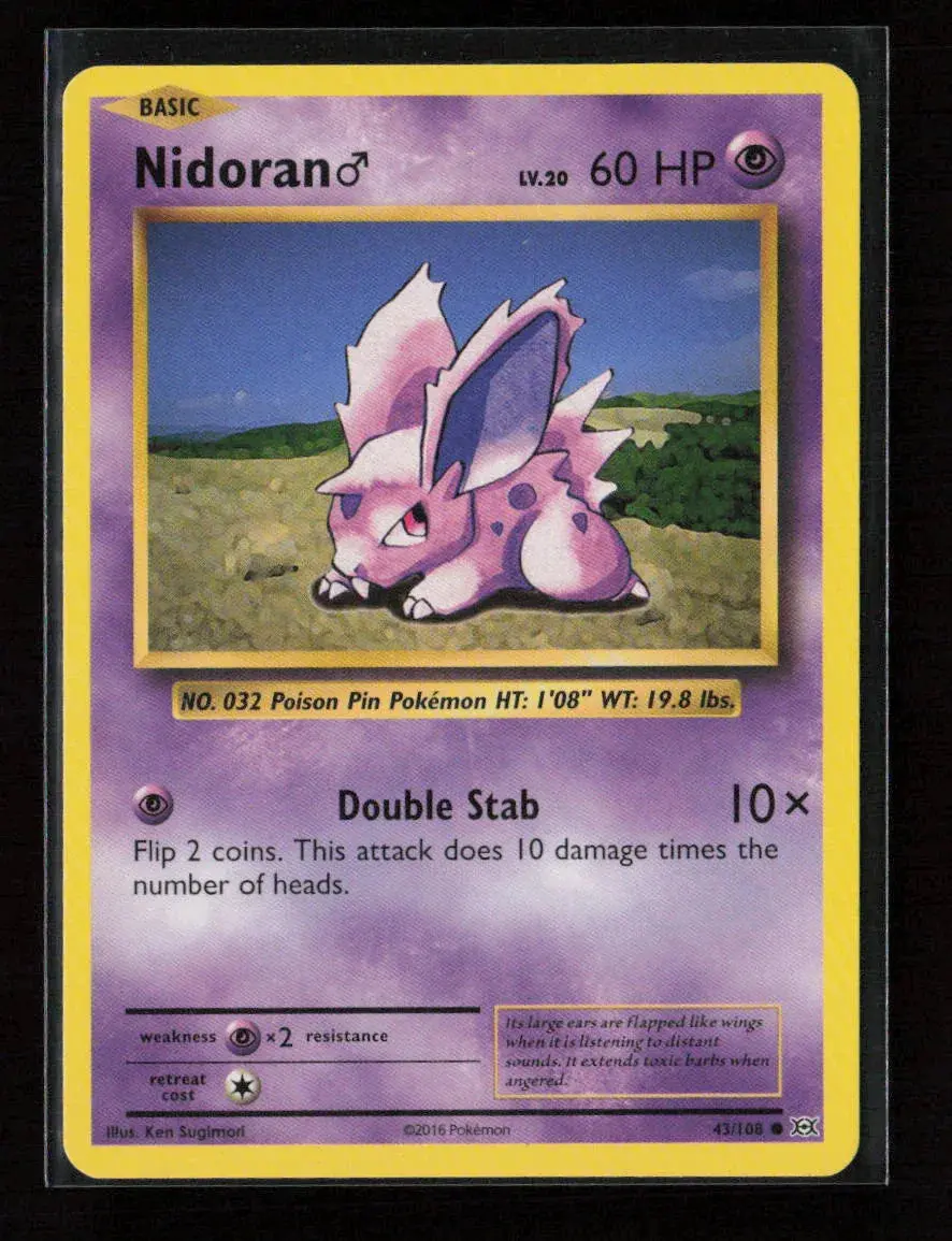 Nidoran M Common Xy - Evolutions 43/108 Lp 1
