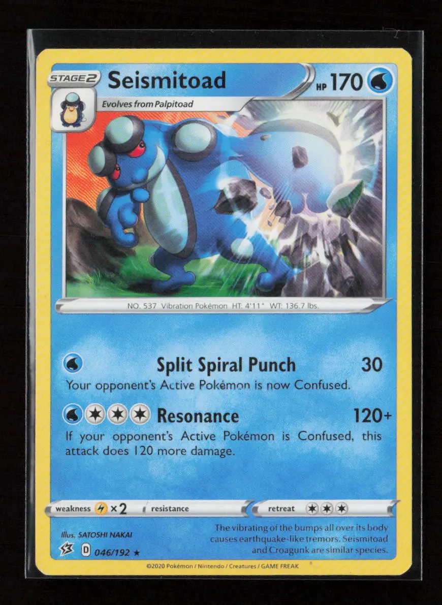 Seismitoad Rare Swsh02: Rebel Clash 046/192 Lp 1