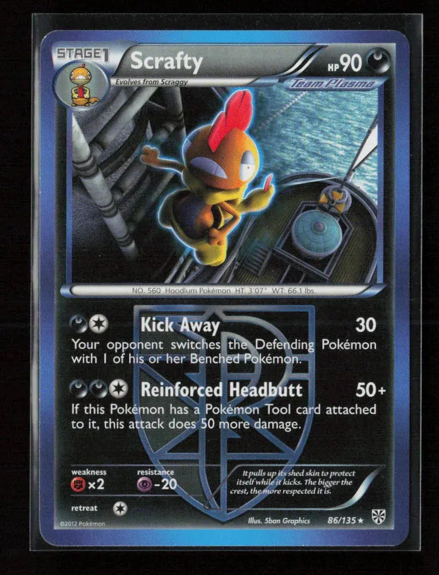 Scrafty (Team Plasma) Rare Plasma Storm 86/135 Lp 1