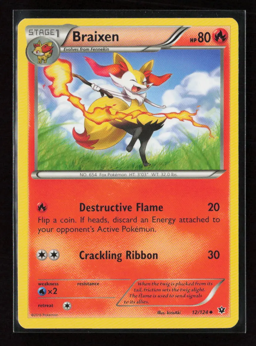 Braixen Uncommon Xy - Fates Collide 12/124 Lp 1