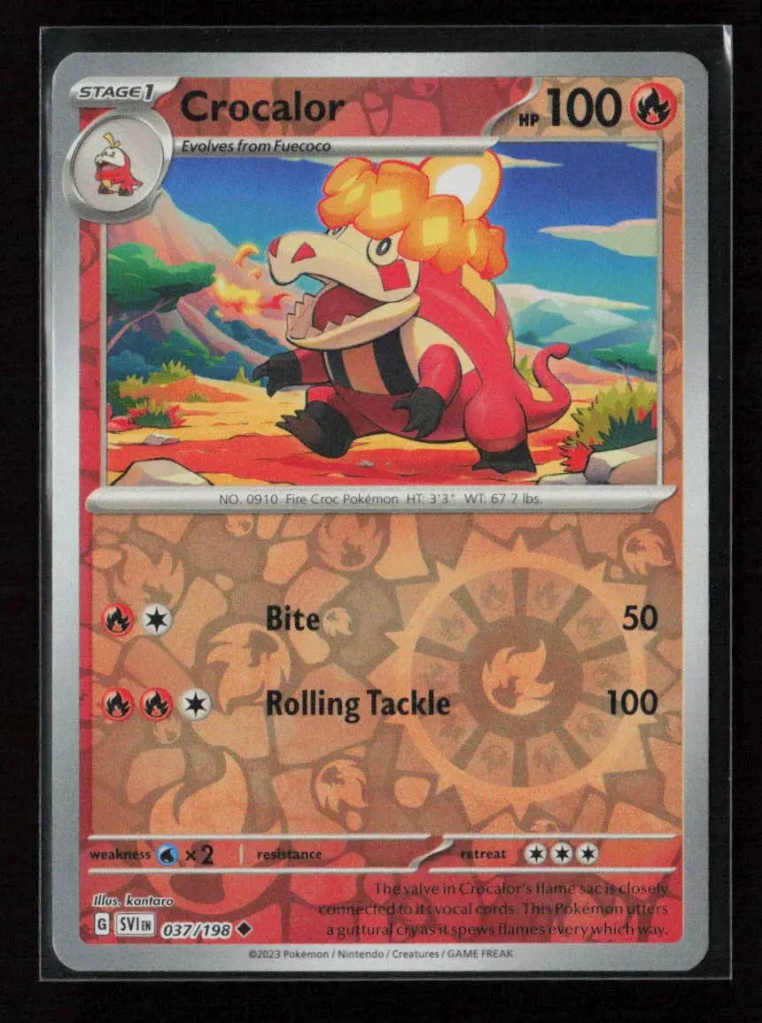 Crocalor Uncommon Sv01: Scarlet & Violet Base Set 037/198 Nm 1