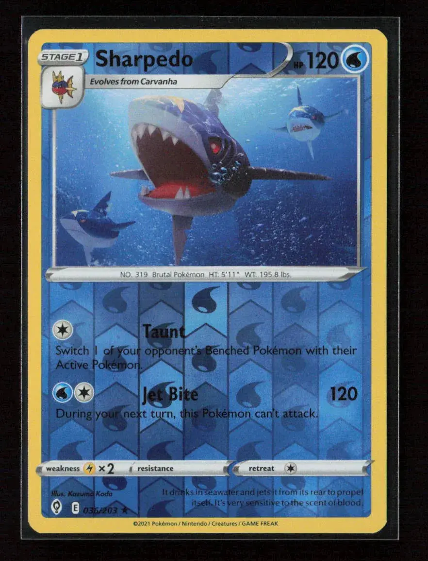 Sharpedo Rare Swsh07: Evolving Skies 036/203 Nm 1