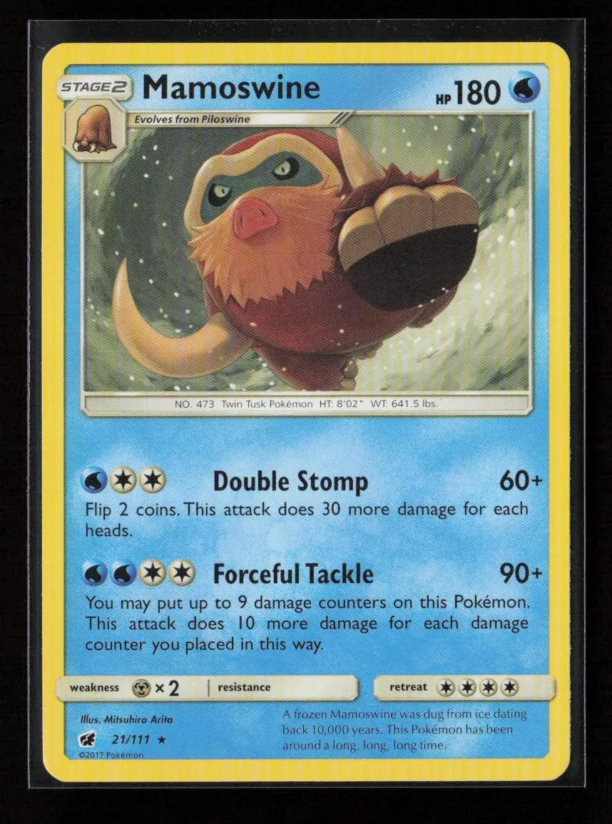 Mamoswine Rare Sm - Crimson Invasion 21/111 Lp 1