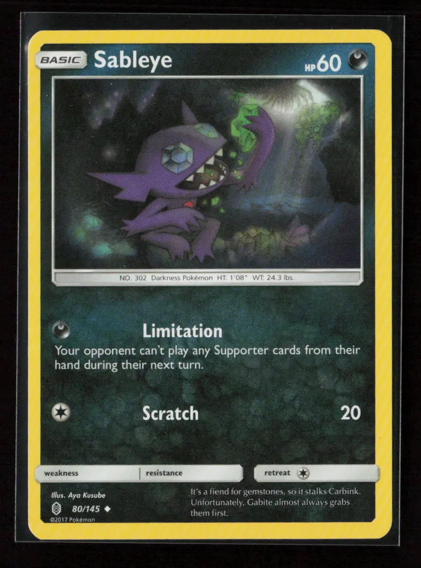 Sableye Uncommon Sm - Guardians Rising 80/145 Lp 1