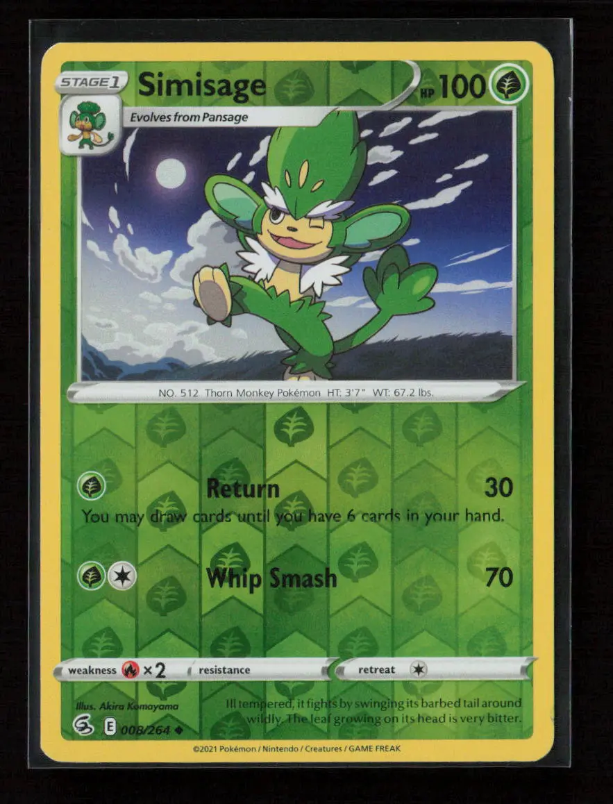 Simisage Uncommon Swsh08: Fusion Strike 008/264 Nm 1