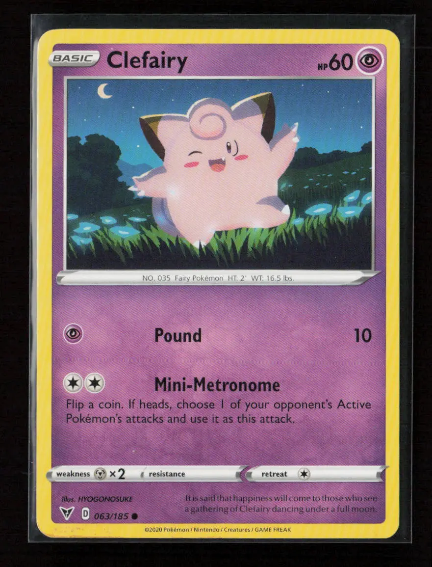 Clefairy Common Swsh04: Vivid Voltage 063/185 Lp 1
