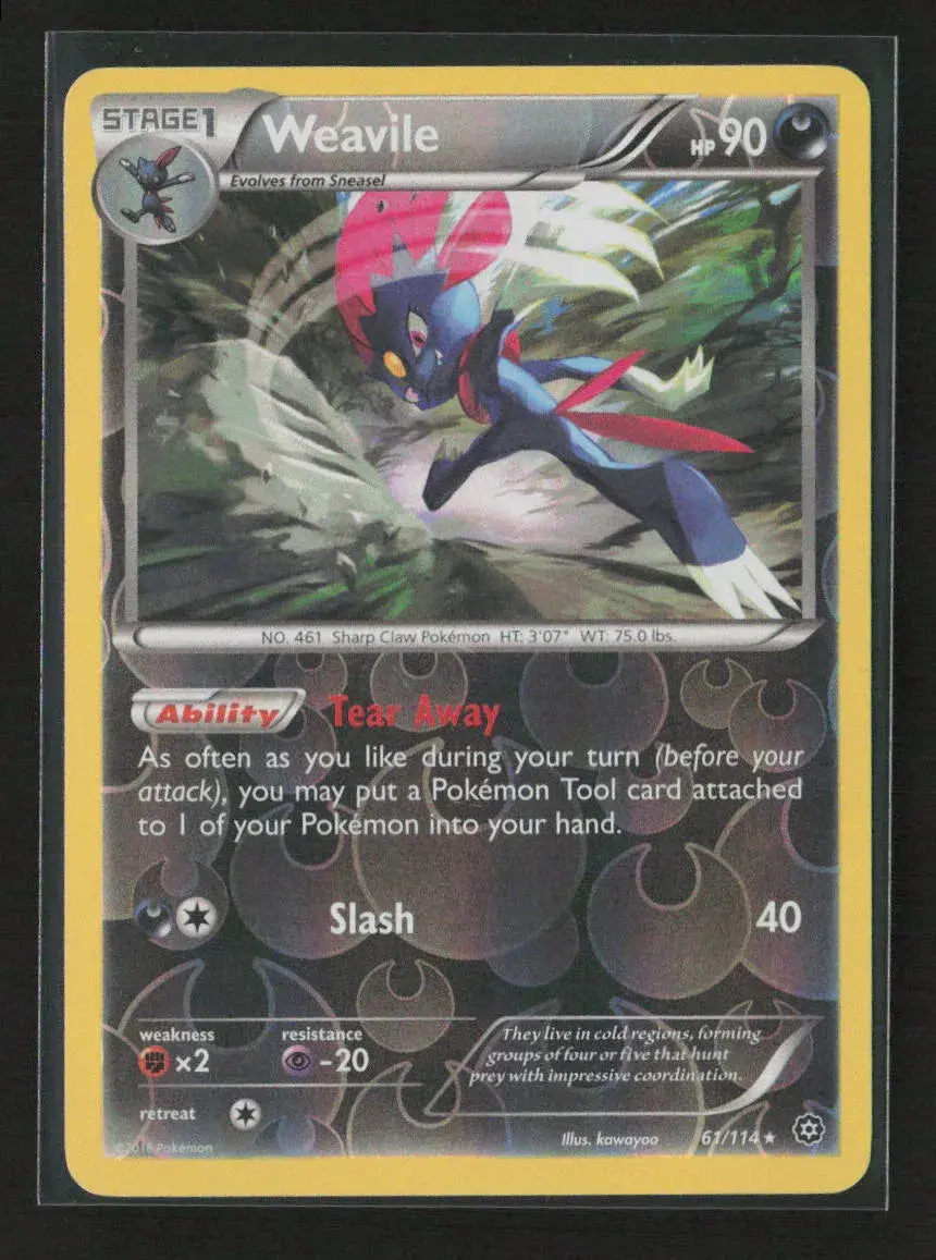 Weavile Rare Xy - Steam Siege 61/114 Lp 1
