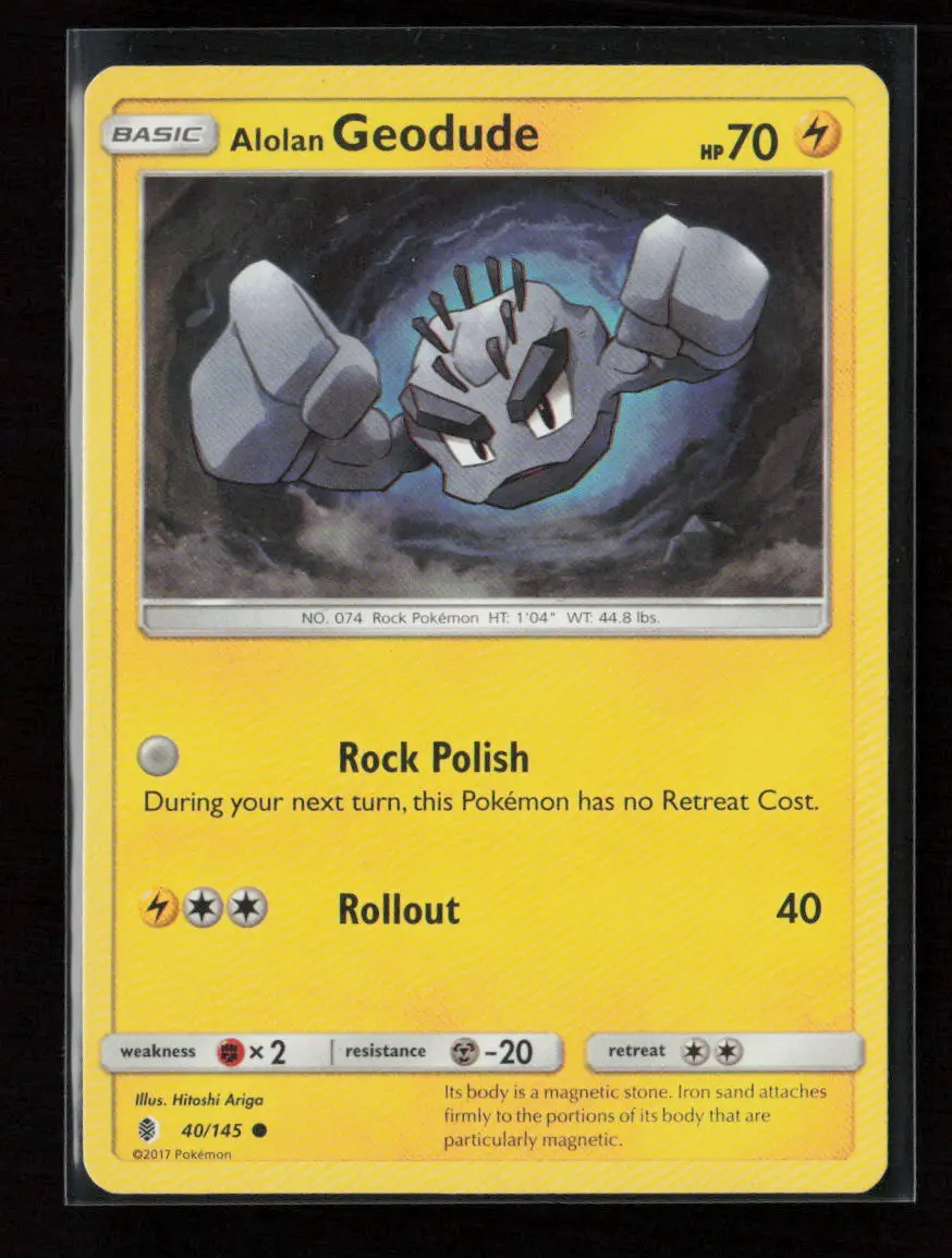 Alolan Geodude Common Sm - Guardians Rising 40/145 Lp 1