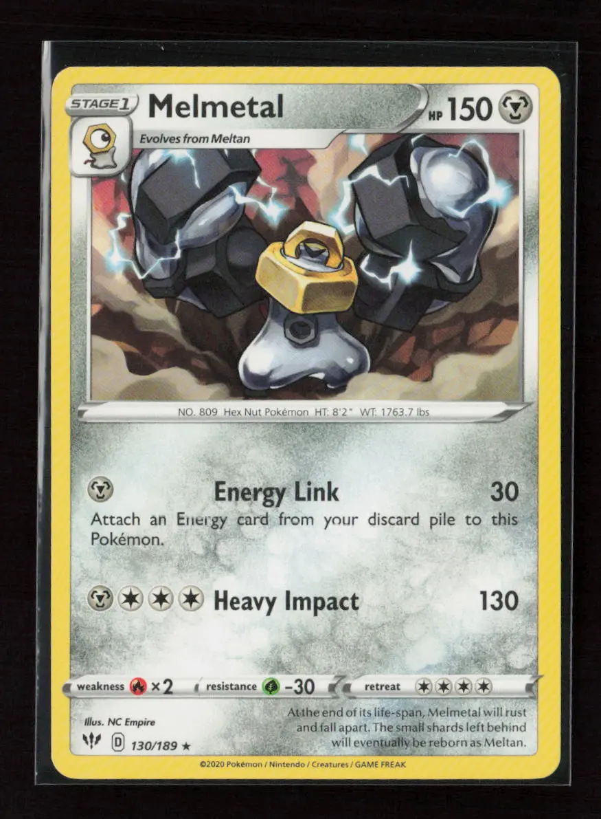 Melmetal Rare Swsh03: Darkness Ablaze 130/189 Lp 1