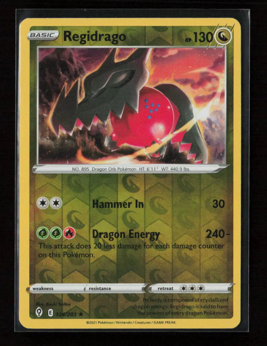 Regidrago Holo Rare Swsh07: Evolving Skies 124/203 Nm 1
