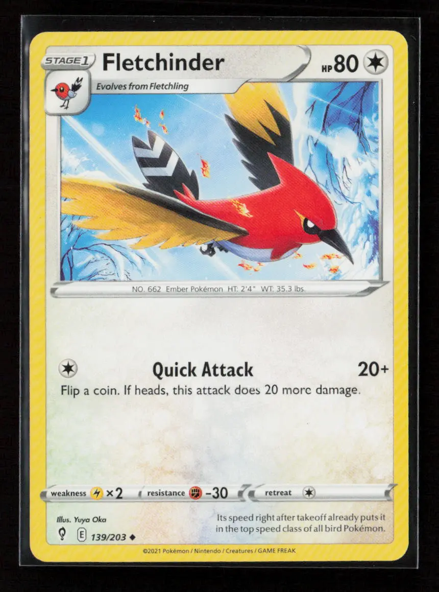 Fletchinder Uncommon Swsh07: Evolving Skies 139/203 Nm 1