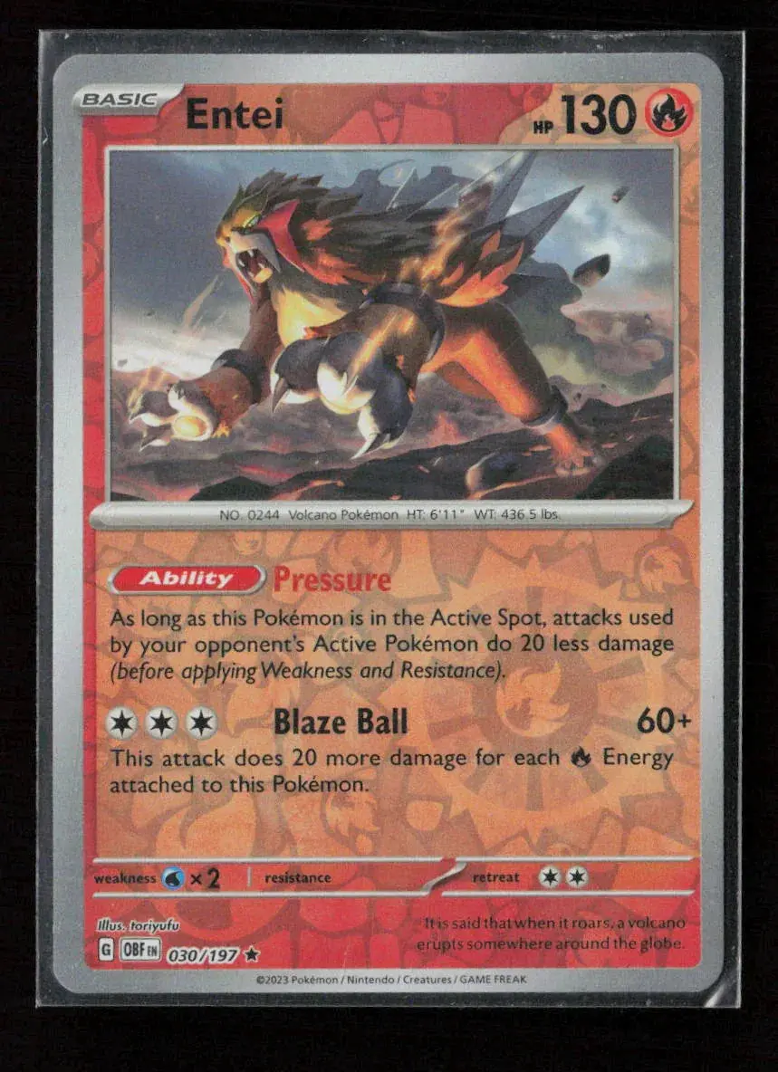 Entei Rare Sv03: Obsidian Flames 030/197 Nm 1