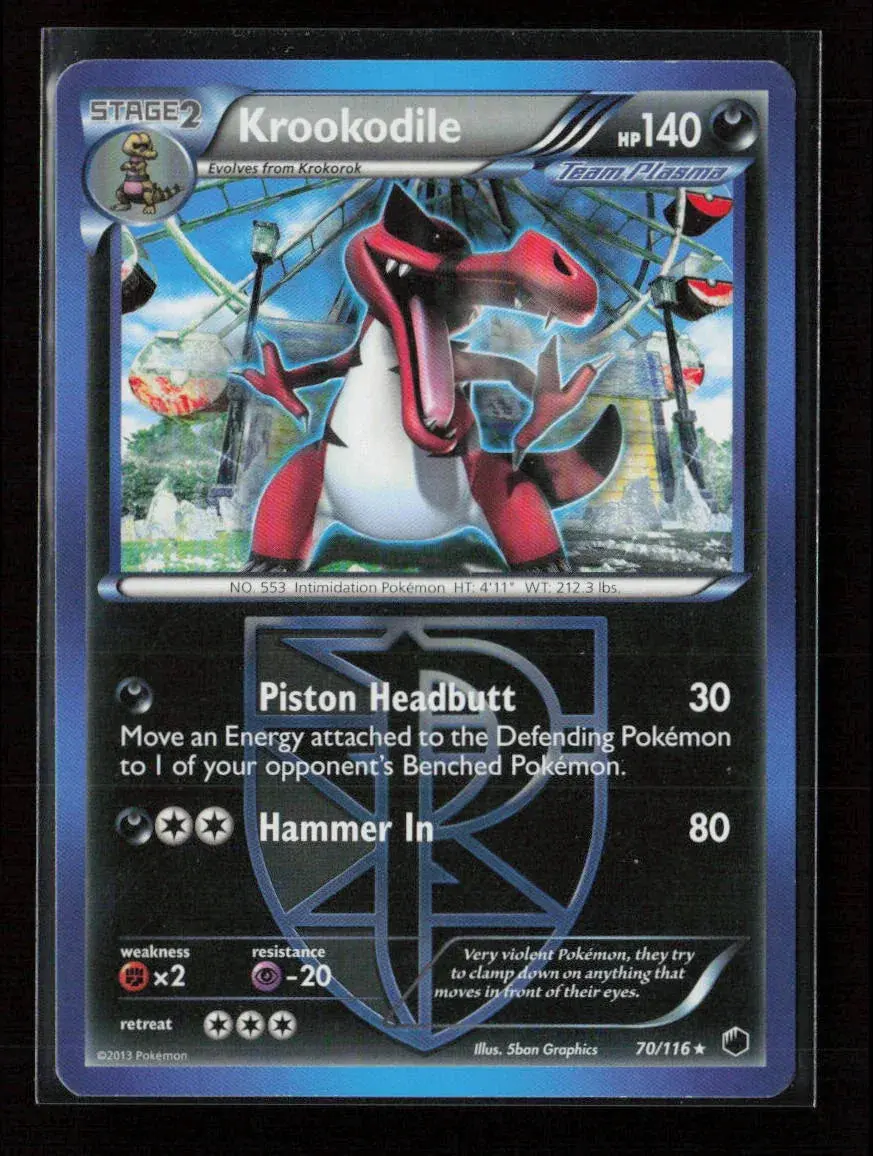 Krookodile (Team Plasma) Rare Plasma Freeze 70/116 Lp 1