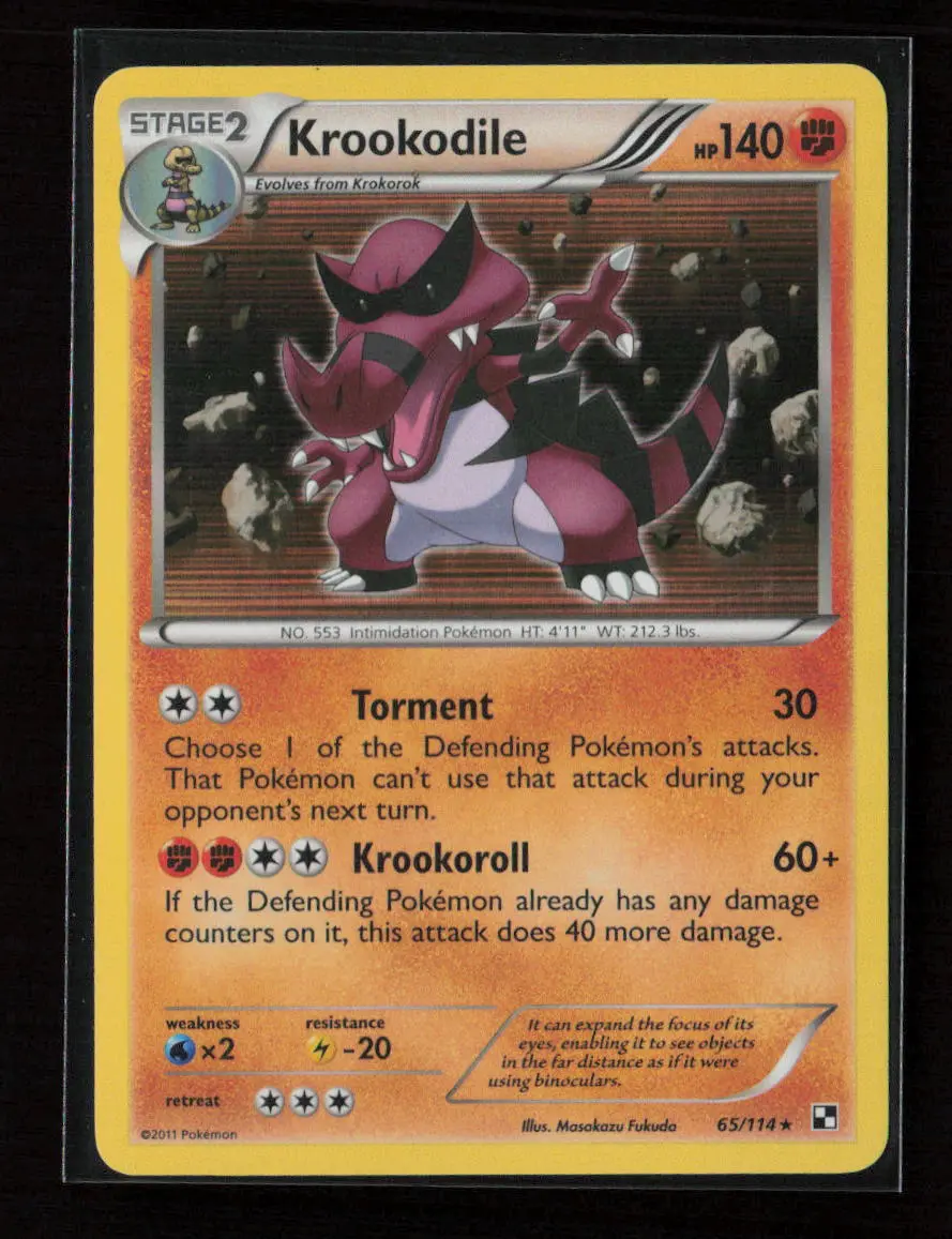 Krookodile Holo Rare Black And White 65/114 Lp 1