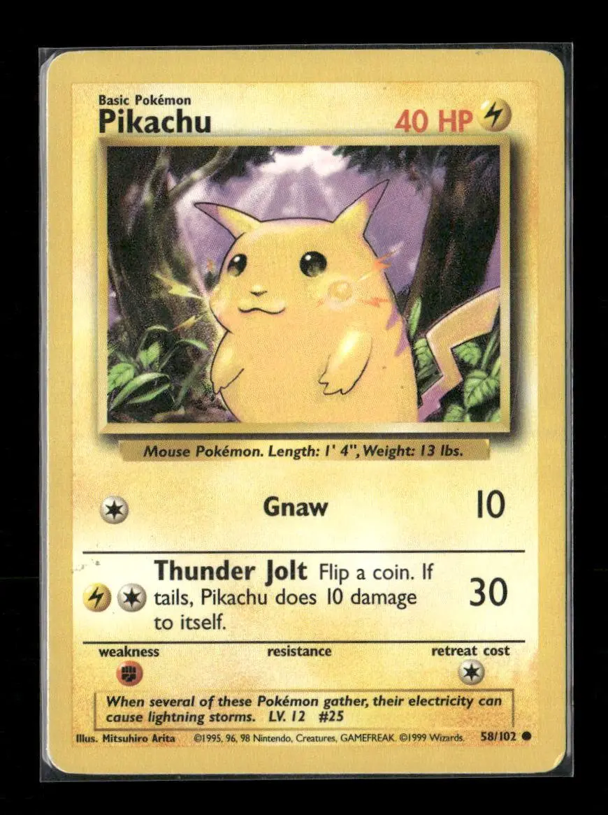 Pikachu Common Base Set 058/102 Lp 1